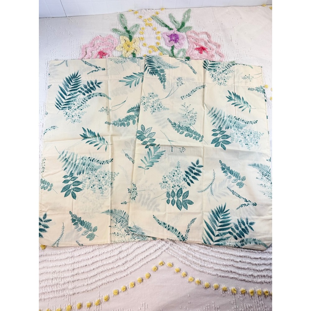 Martha Stewart Everyday Vintage Fern Botanical Pillowcase Pair Standard Green